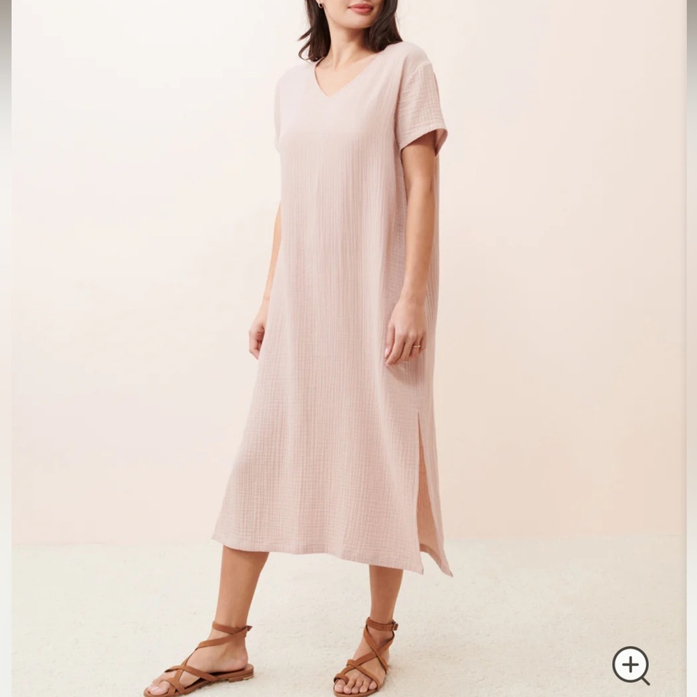 JENNI KAYNE Cypress Caftan Dress. Large. Blush.